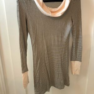 Cowl neck ribbed tunic maternity sweater